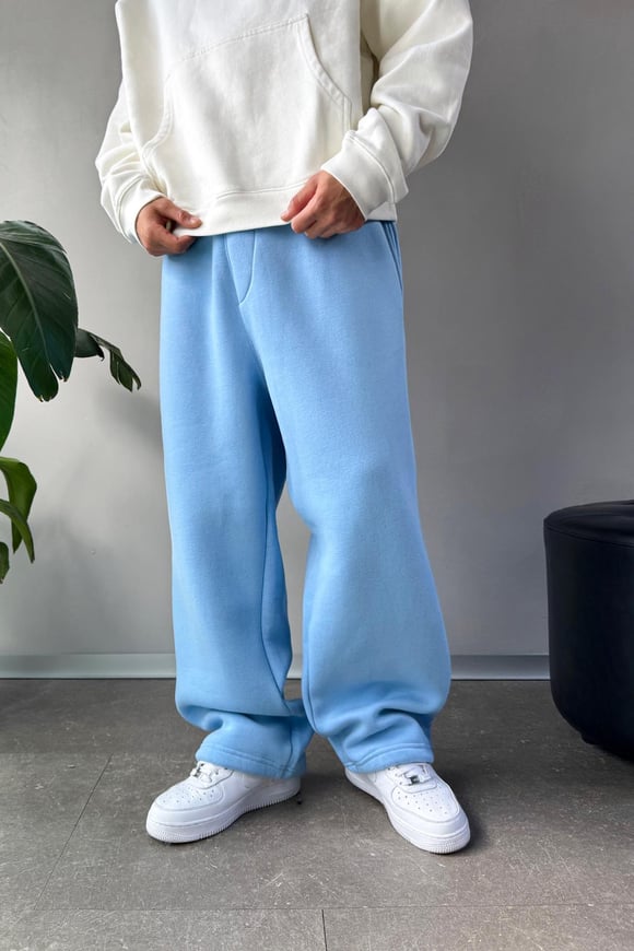 Basıc Baggy Bebek Mavisi Eşofman Altı