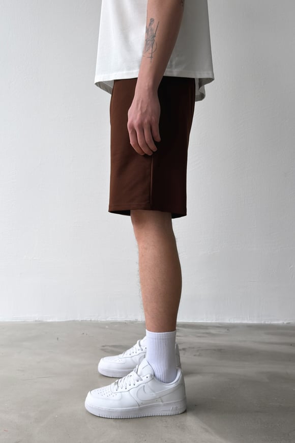 Basic Bel Lastikli Kahverengi Şort