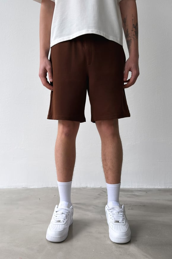 Basic Bel Lastikli Kahverengi Şort