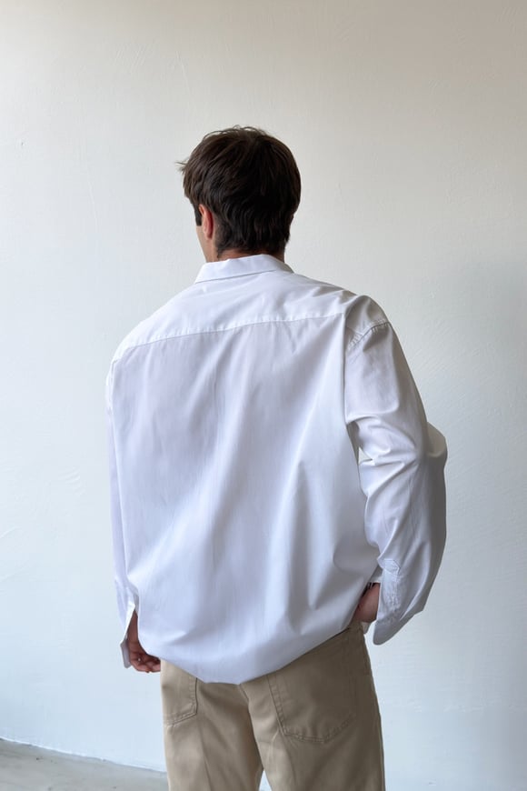Basic Beyaz Poplin Oversize Gömlek
