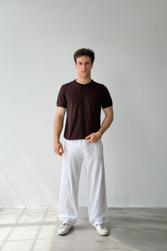 Basic Bisiklet Yaka Triko Tişört