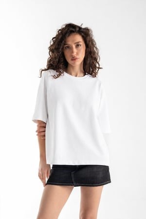 Basic Boxy Fit Beyaz Tişört