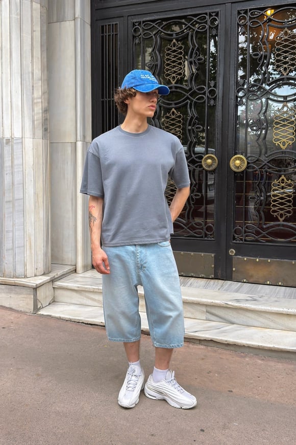 Basic Boxy Fit Gri Tişört