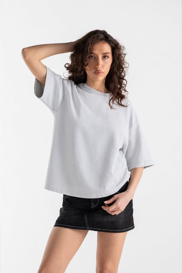 Basic Boxy Fit Taş Rengi Tişört