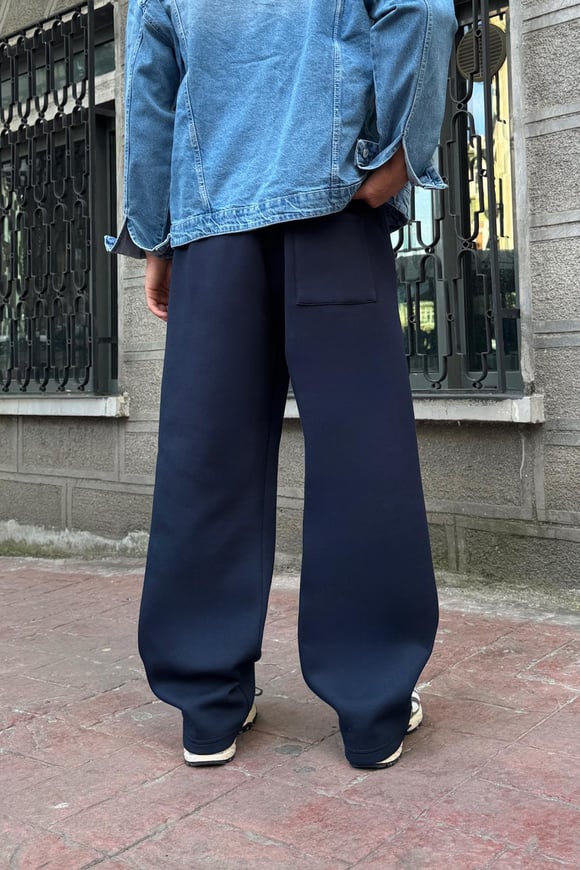 Basic Scuba Kumaş Kot Görünümlü Eşofman Altı Lacivert