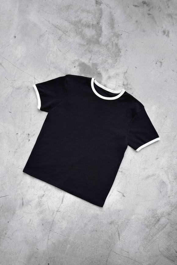 Black White Ringer Tee