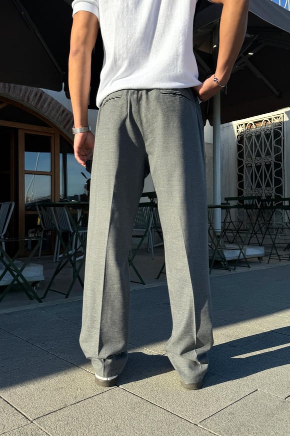Relax Fit Basic Gri Kumaş Pantolon