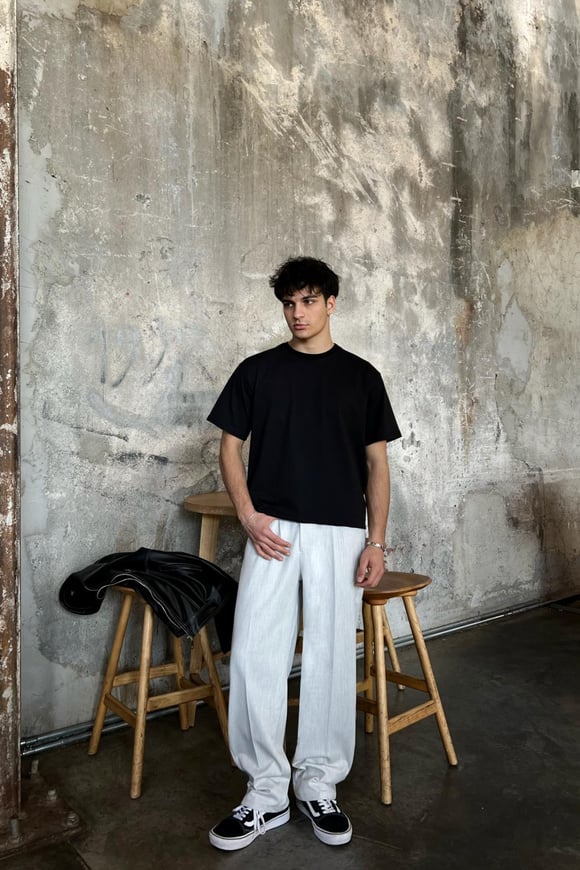 Smart Casual Açık Gri Kumaş Pantolon