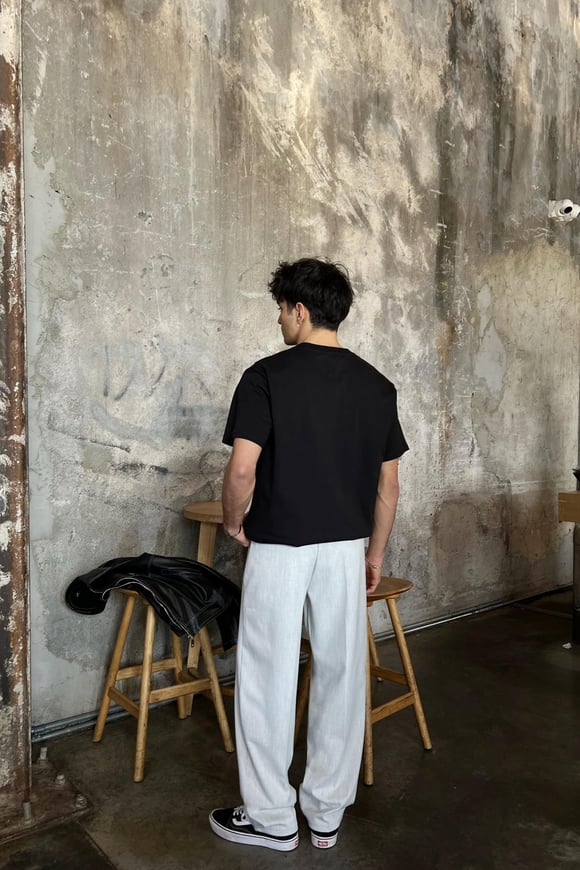 Smart Casual Açık Gri Kumaş Pantolon