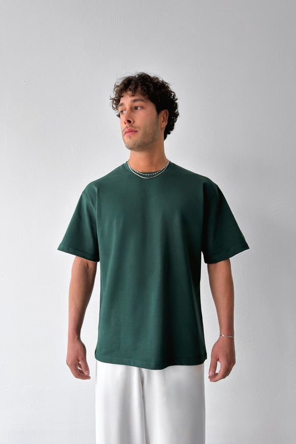 Basic Oversize Fit Yeşil Tişört