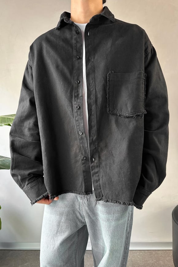 Basic Oversize Siyah Kot Ceket