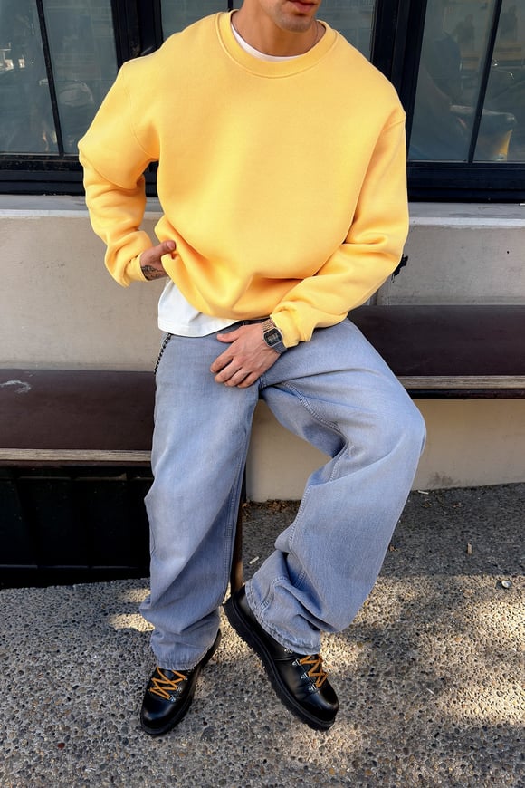 Puffer Butter Yellow Boxy Fit Sweat