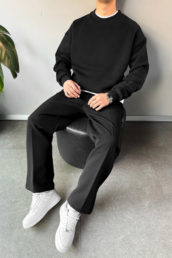 Basic Oversize Sweatshirt Siyah