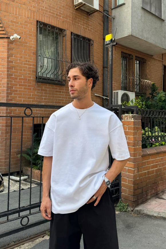 Basic Oversize Tişört Beyaz