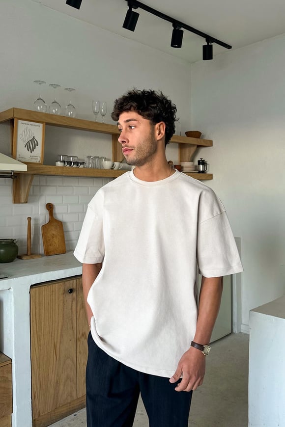 Basic Oversize Tişört Taş Rengi