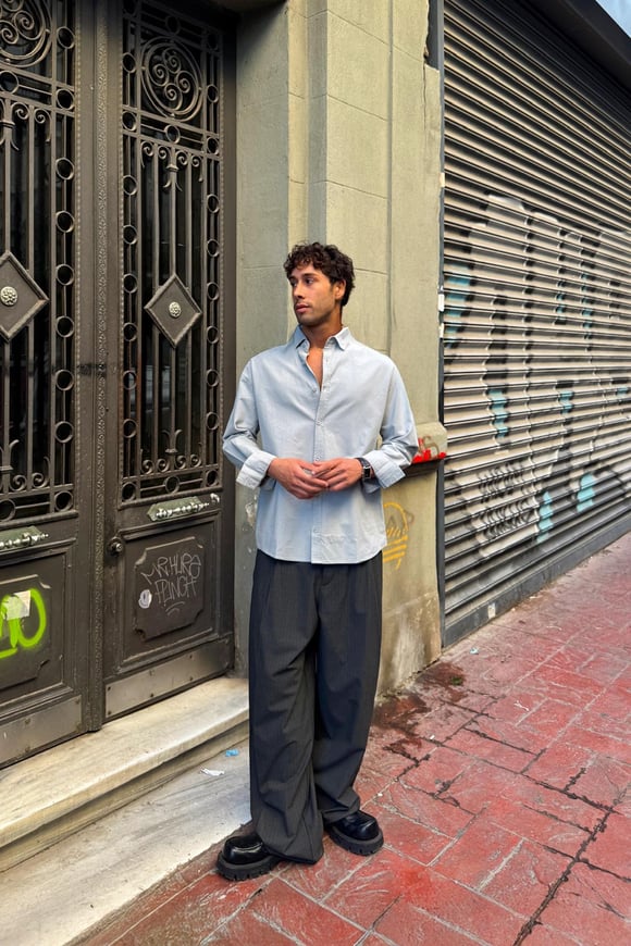 Basıc Regular Gömlek Gri