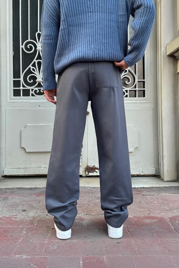 Basic Regular Gabardin Pantolon Gri