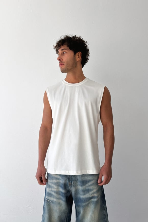 Basic Ekru Sıfır Kol Atlet