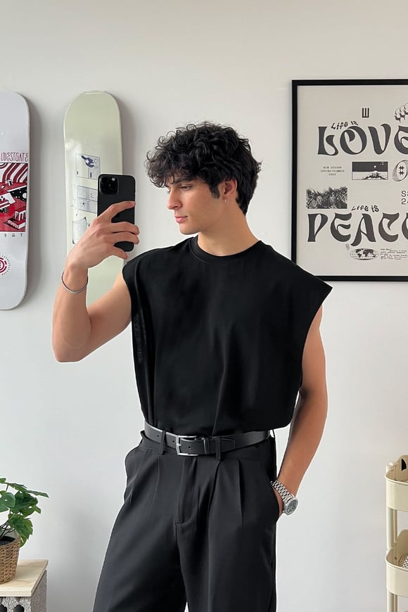 Basic Siyah Sıfır Kol Atlet