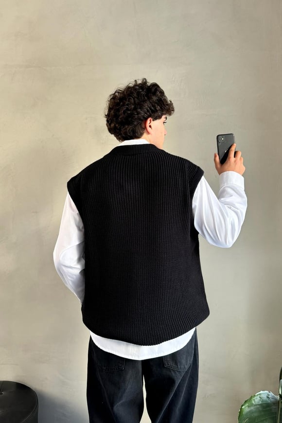 Basic Siyah Triko Süveter