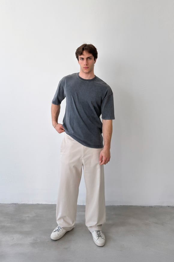 Basic Yıkamalı Acid Wash Tişört
