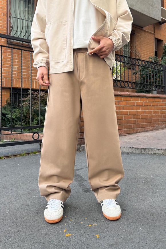 Bel Lastikli Baggy Gabardin Pantolon Vizon