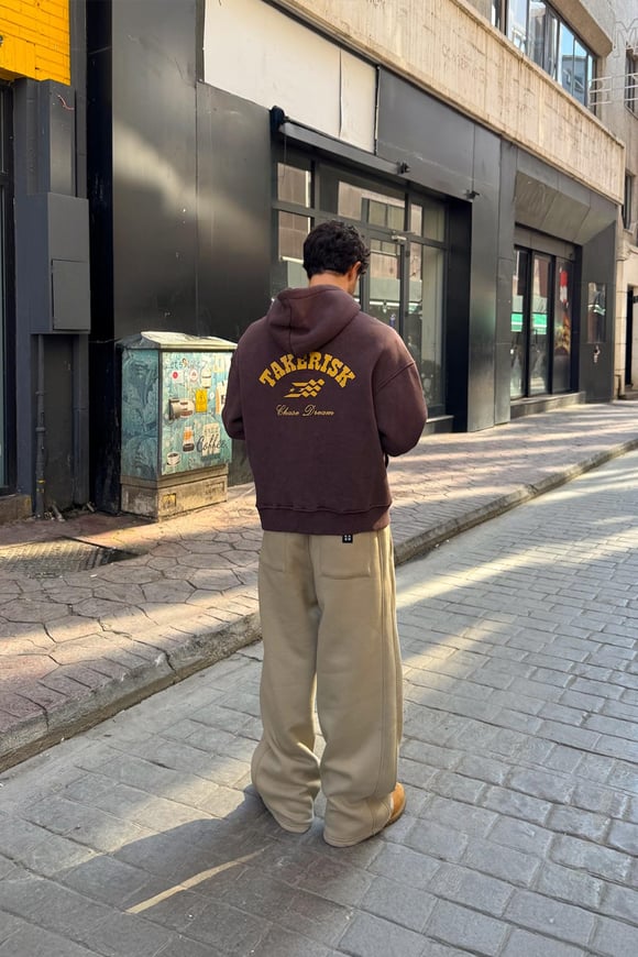Bel Lastikli Eşofman Altı Bej