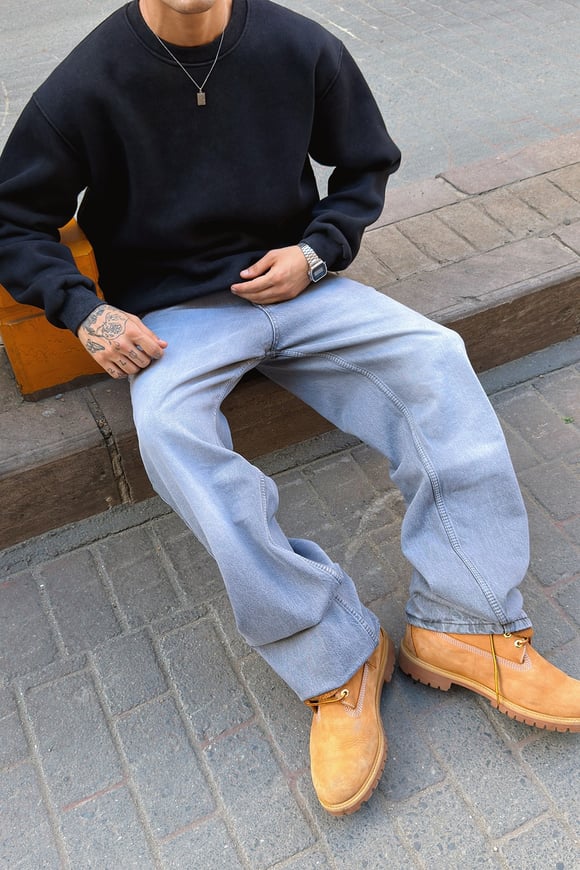 Fade Washed Black Crewneck
