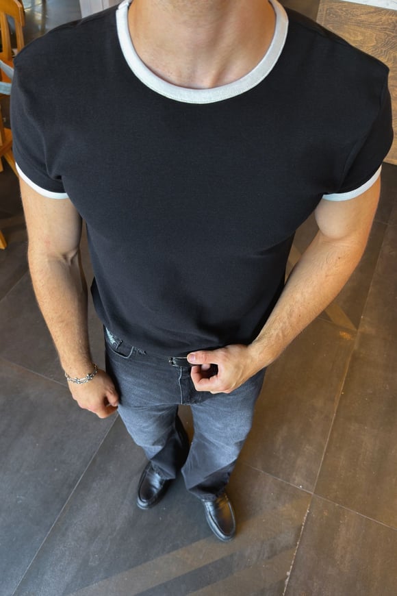 Black White Ringer Tee