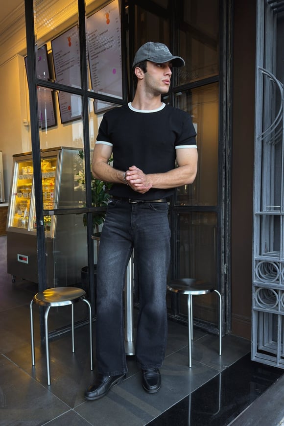 Black White Ringer Tee