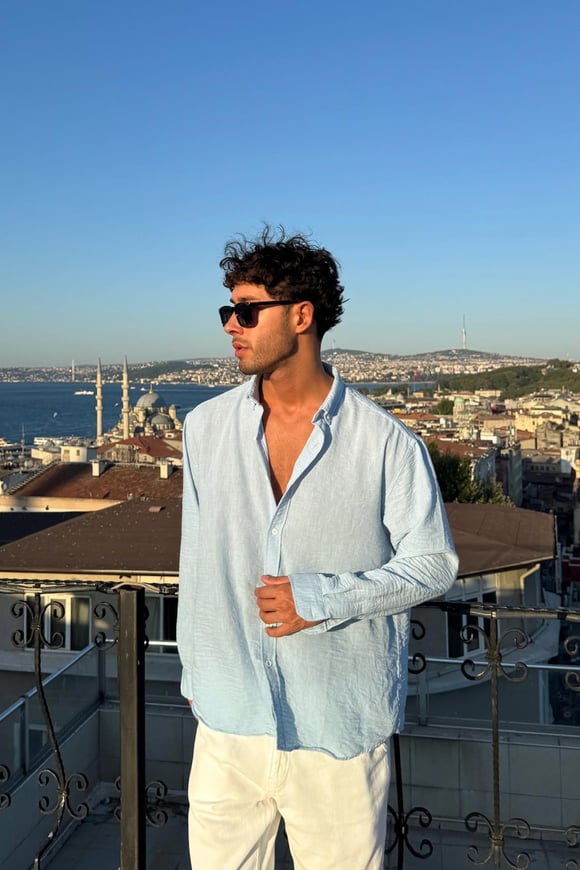 Chill Cozy Relax Fit Gömlek Mavi