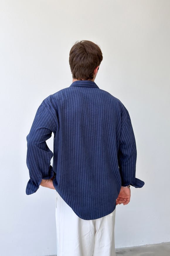Çift Çizgili Oversize Gömlek
