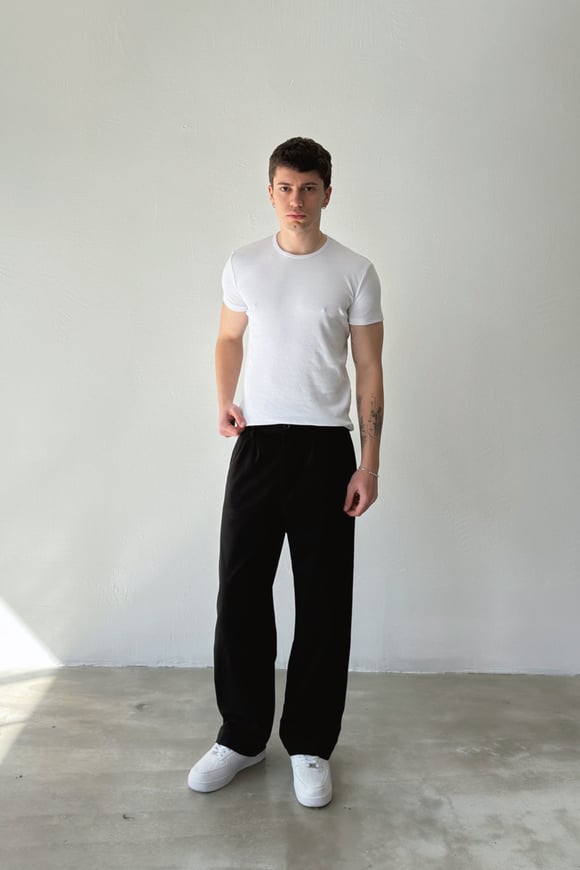 Çift Pileli Boyfriend Pantolon