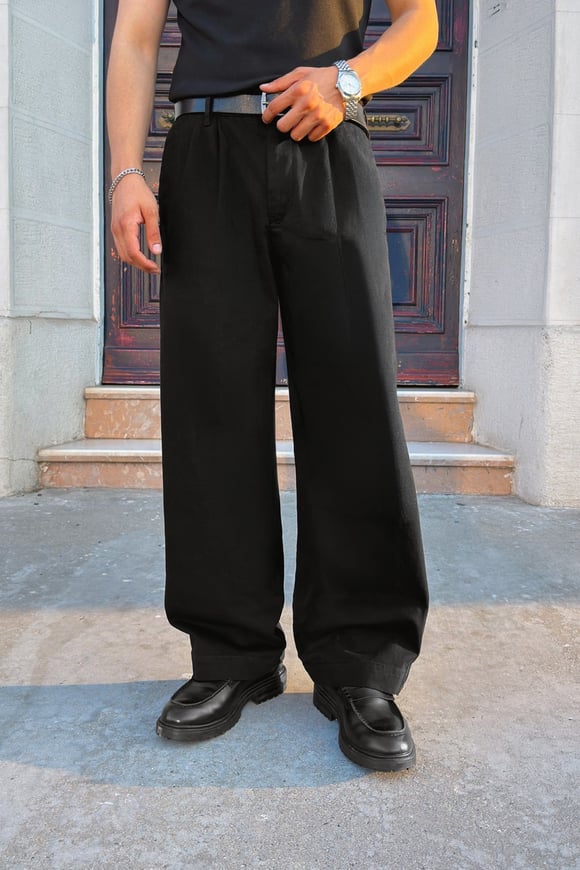 Çift Pileli Boyfriend Pantolon