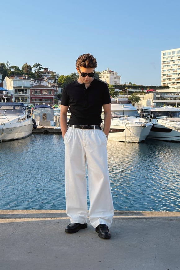 Çift Pileli Gabardin Boyfriend Pantolon
