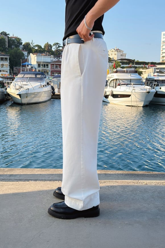 Çift Pileli Gabardin Boyfriend Pantolon