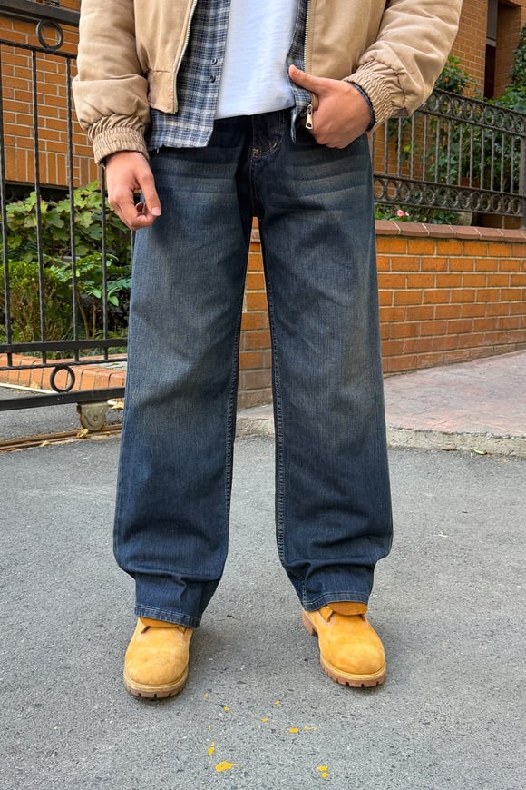 Gravel Smoke Indigo Baggy Fit Jeans