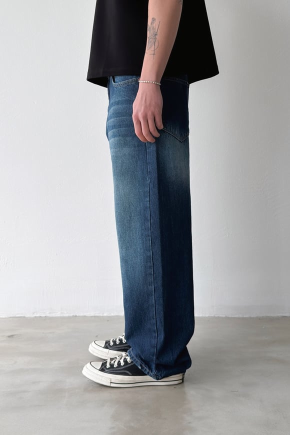 Çizgili Baggy Jean