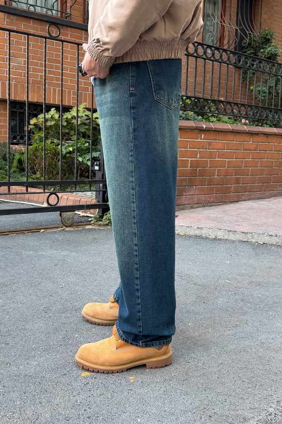 Gravel Green Cast Baggy Fit Jeans