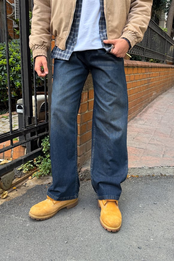 Gravel Smoke Indigo Baggy Fit Jeans