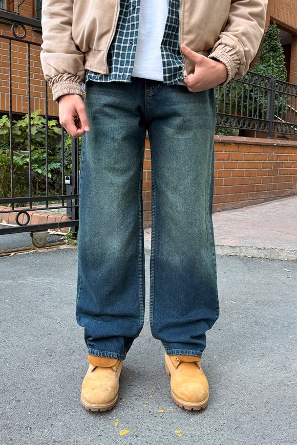 Gravel Green Cast Baggy Fit Jeans