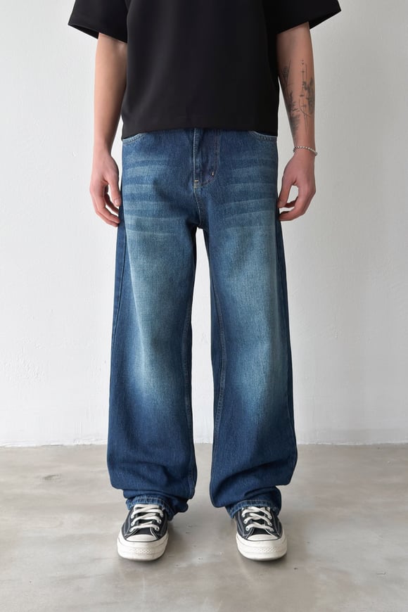 Çizgili Baggy Jean