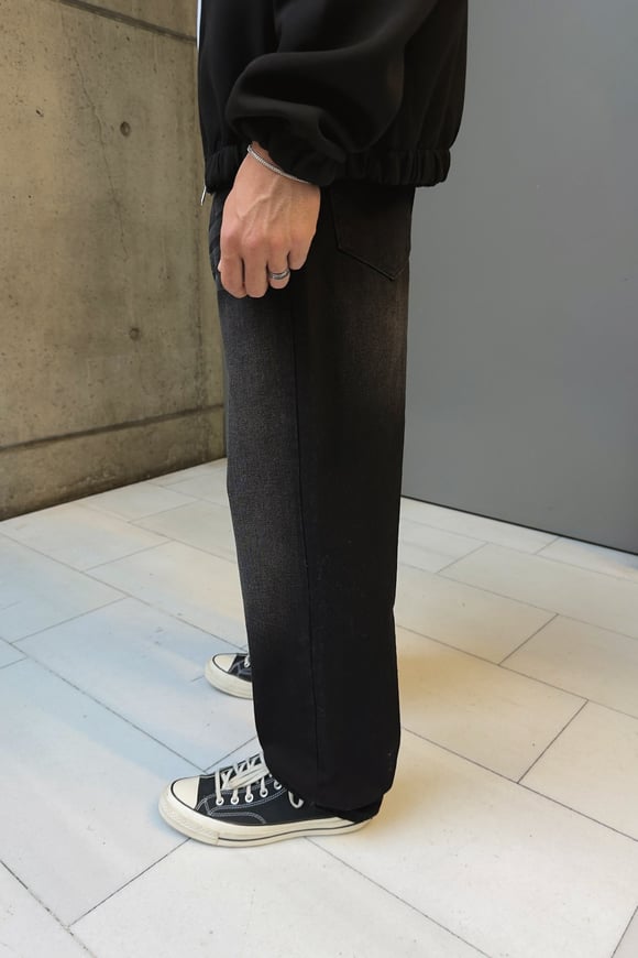Washed Black Regular Pants
