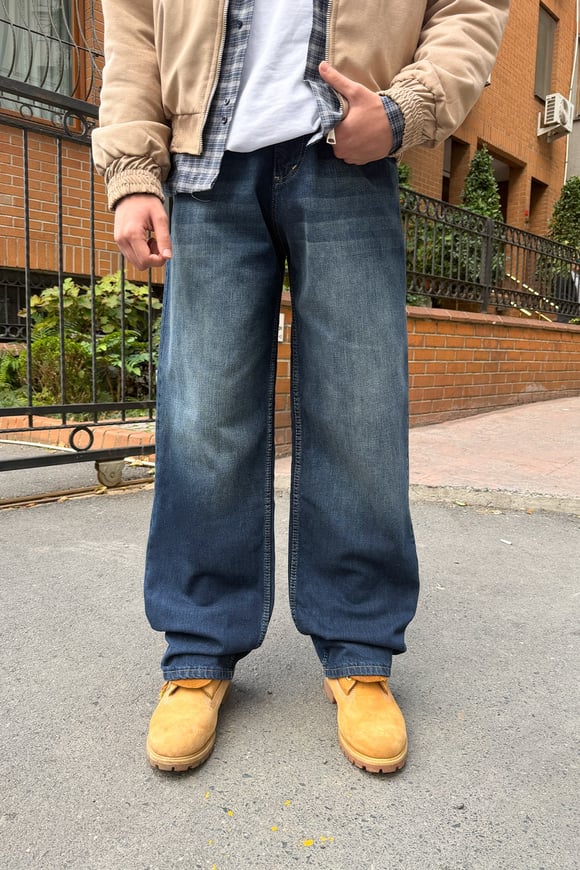 Gravel Raw Indigo Baggy Fit Jeans
