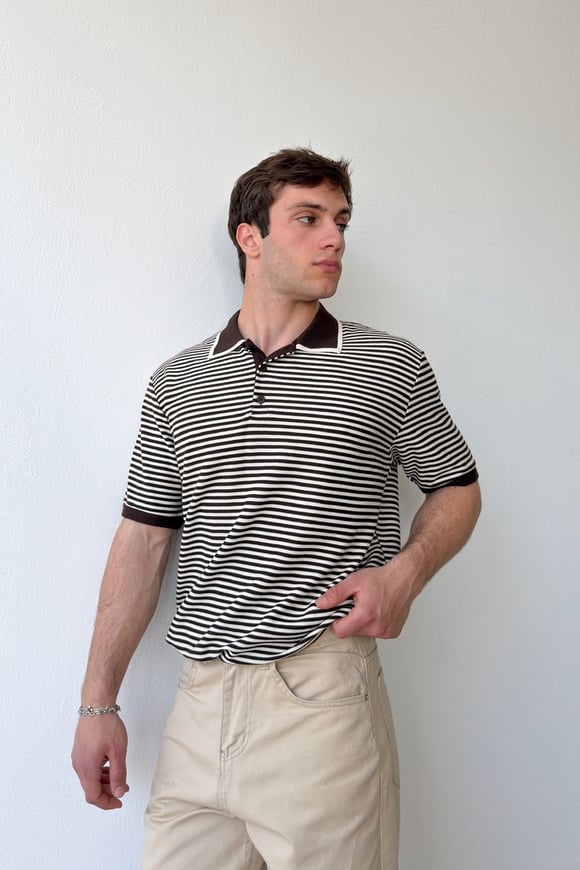 Çizgili Polo Yaka Tişört