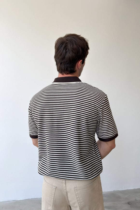 Çizgili Polo Yaka Tişört