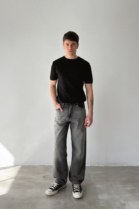 Çizgili Regular Jean