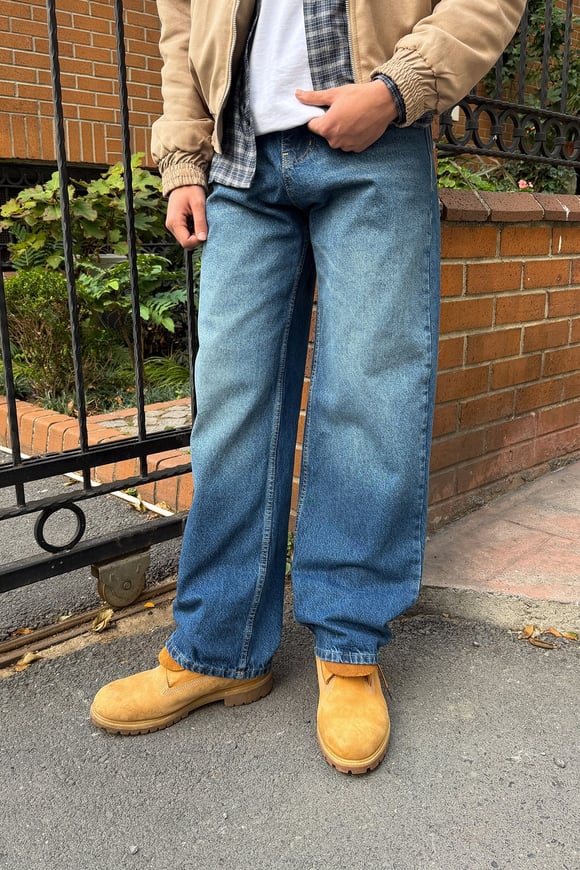 Gravel Stone Blue Baggy Fit Jeans