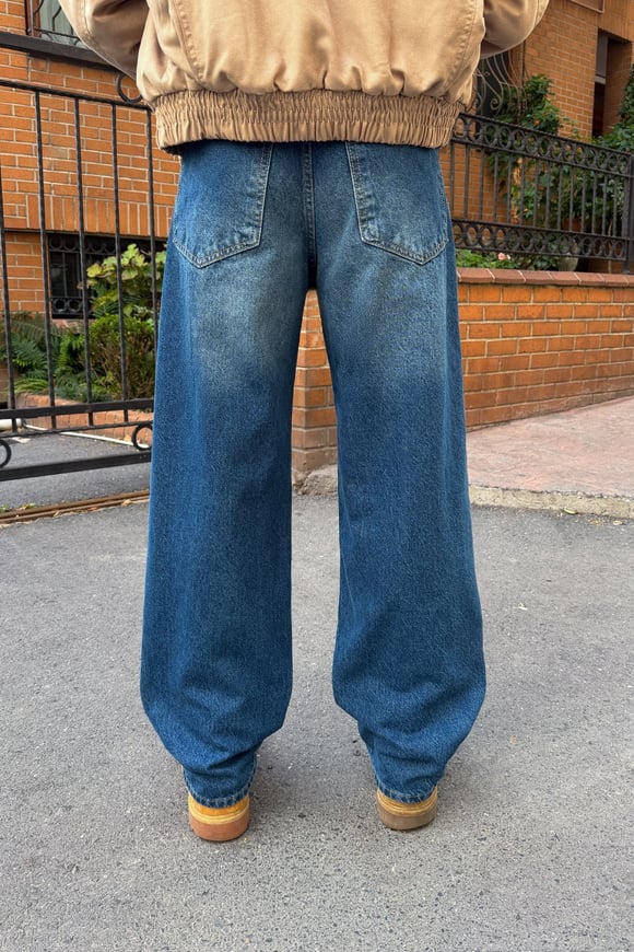 Gravel Stone Blue Baggy Fit Jeans