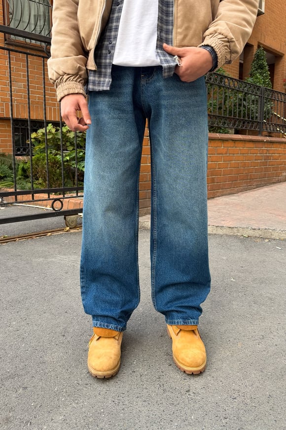 Gravel Stone Blue Baggy Fit Jeans